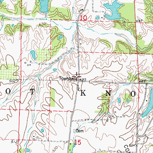 Topographic Map of Pilot Knob Townhall, IL