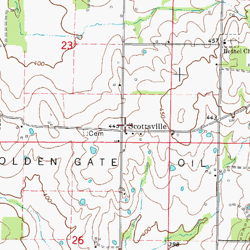 Topographic Map of Scottsville School (historical), IL