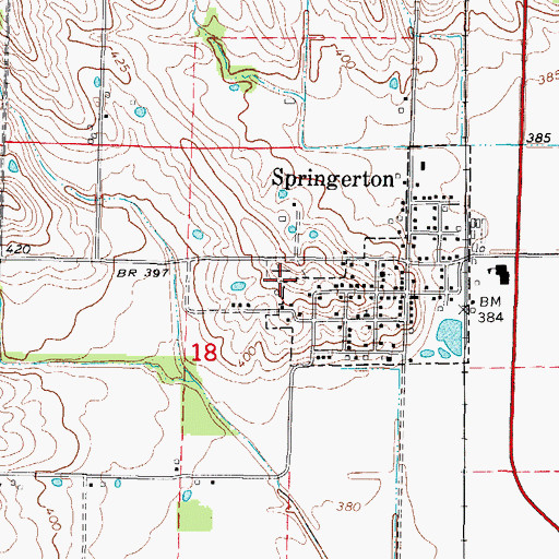 Topographic Map of Springerton Cemetery, IL