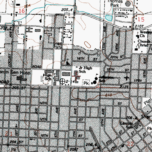 Topographic Map of Challand Junior High School, IL