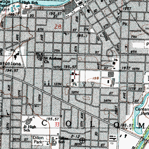 Topographic Map of Louis J Pignatelli Municipal Complex, IL