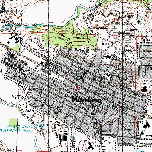 Topographic Map of Morrison Post Office, IL