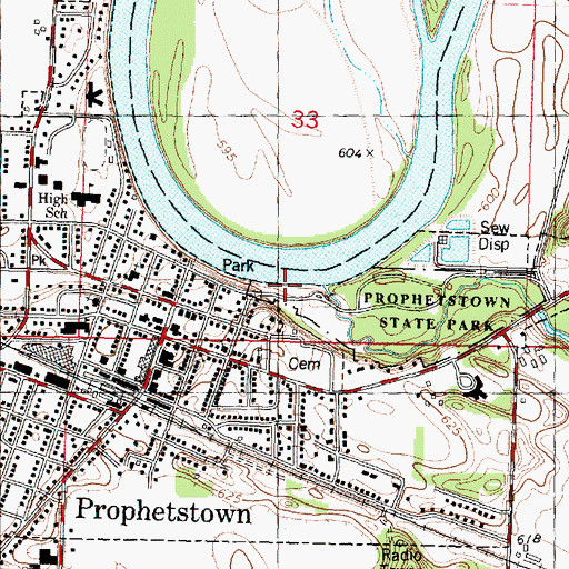 Topographic Map of River View Picnic Area, IL