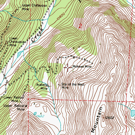 Topographic Map of Mohawk Mine, CO