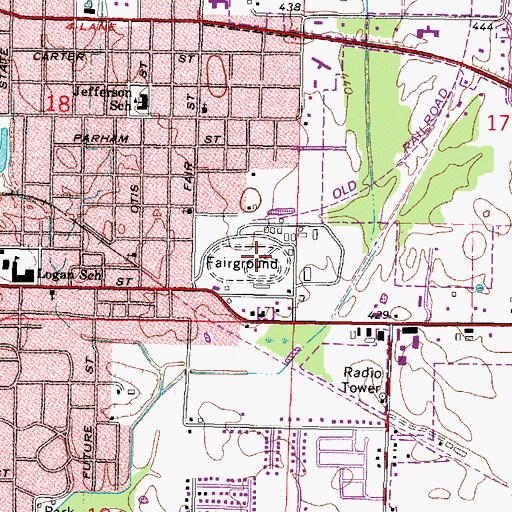 Topographic Map of Williamson County Fairgrounds, IL
