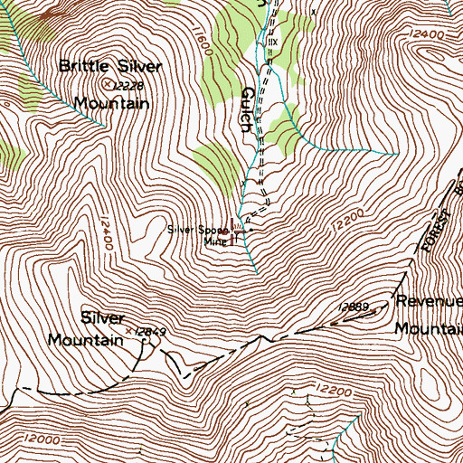 Topographic Map of Silver Spoon Mine, CO