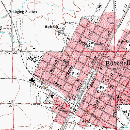 Topographic Map of Saint Bernard Catholic Church, IL