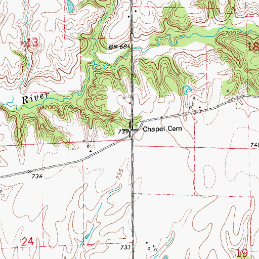 Topographic Map of Wesley Chapel (historical), IL
