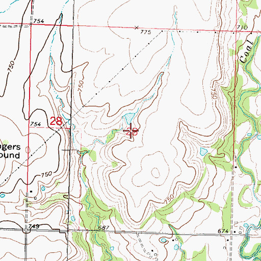 Topographic Map of Township of Armstrong, OK