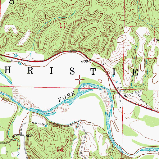 Topographic Map of Township of Christie, OK