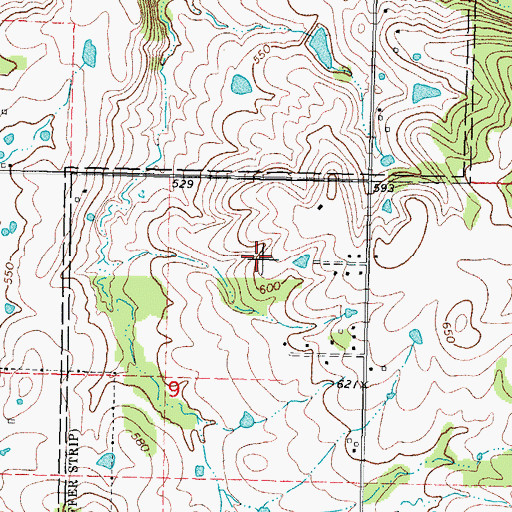 Topographic Map of Township of Harris, OK