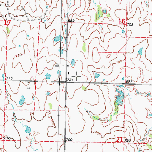 Topographic Map of Township of Brown, OK