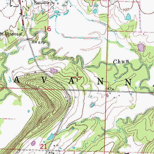 Topographic Map of Township of Savanna, OK