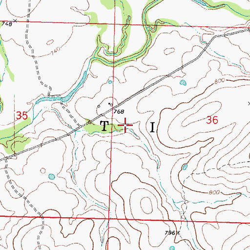 Topographic Map of Township of Ti, OK