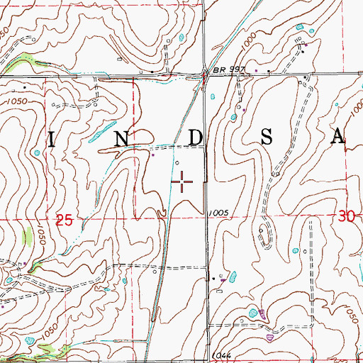 Topographic Map of Township of Lindsay, OK