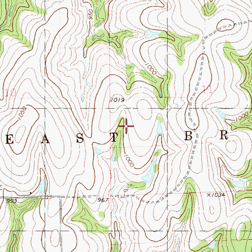 Topographic Map of Township of East Bressie, OK
