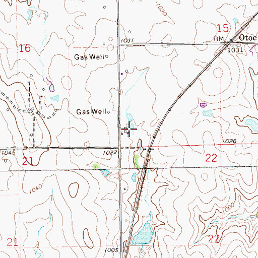Topographic Map of Township of Santa Fe, OK
