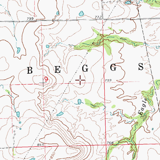 Topographic Map of Township of Beggs, OK