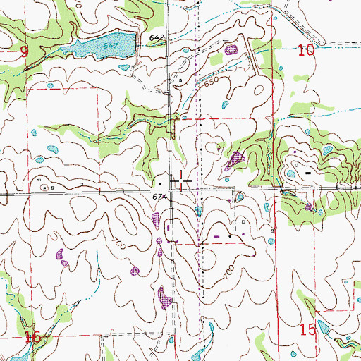 Topographic Map of Township of Bryan, OK