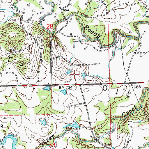 Topographic Map of Township of Stonewall, OK