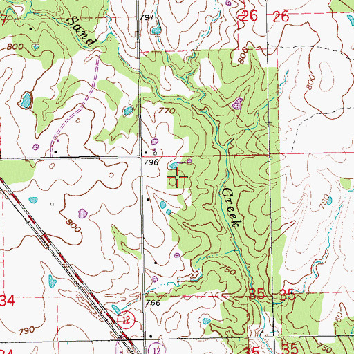 Topographic Map of Township of Garner, OK