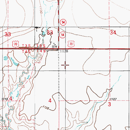 Topographic Map of Township of Stephens, OK