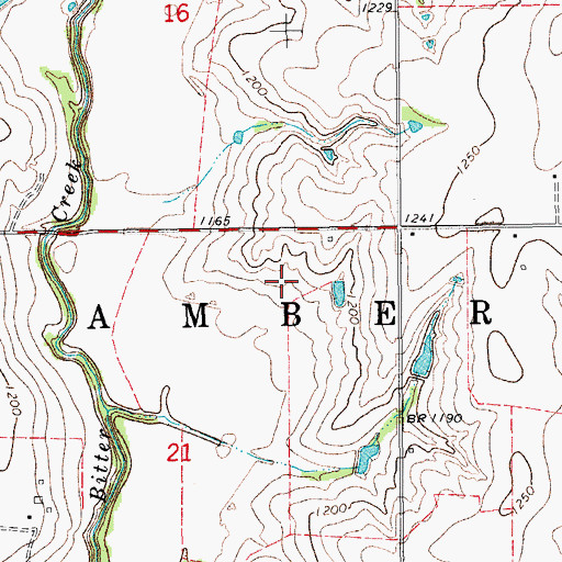 Topographic Map of Township of Amber, OK