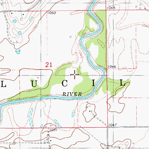 Topographic Map of Township of Lucile, OK
