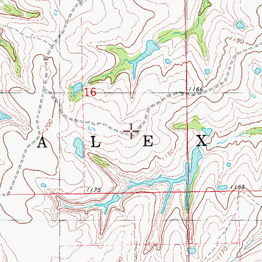 Topographic Map of Township of Alex, OK