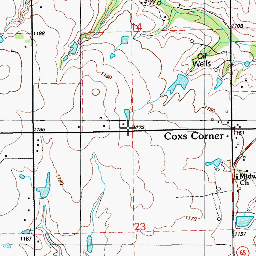 Topographic Map of Township of Zella, OK