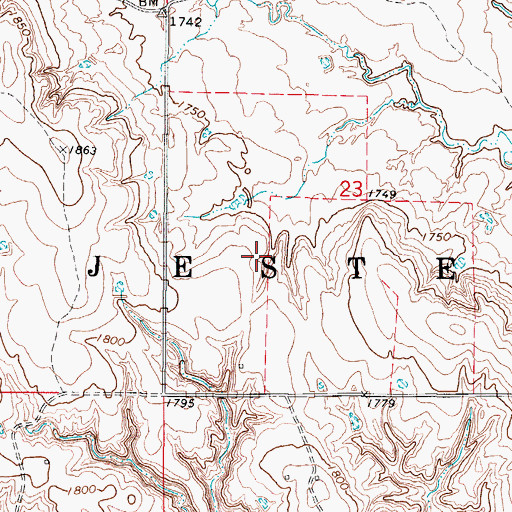 Topographic Map of Township of Jester, OK