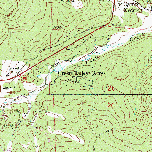 Topographic Map of Green Valley Acres, CO
