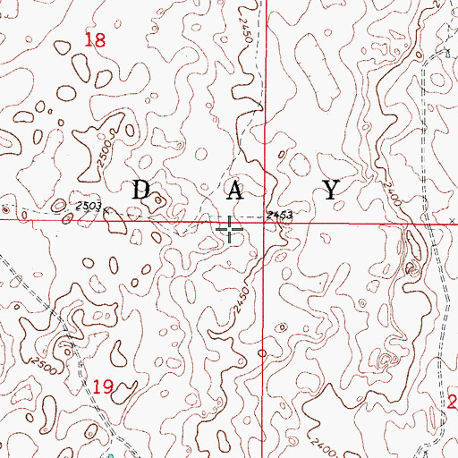 Topographic Map of Township of Day, OK