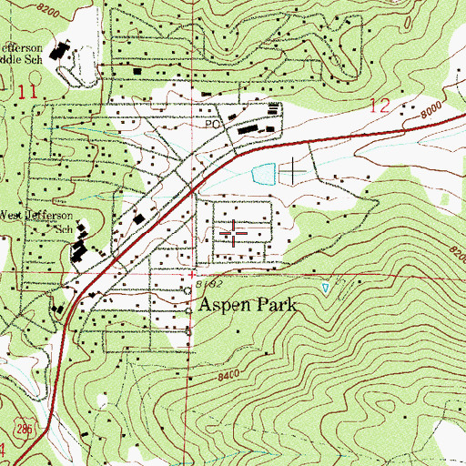 Topographic Map of Aspen Park, CO