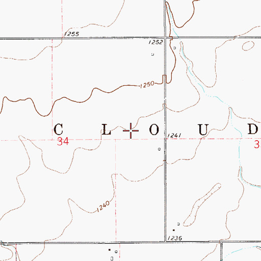 Topographic Map of Township of Cloud, OK