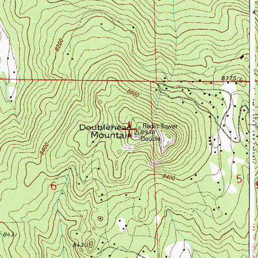 Topographic Map of Doublehead Mountain, CO