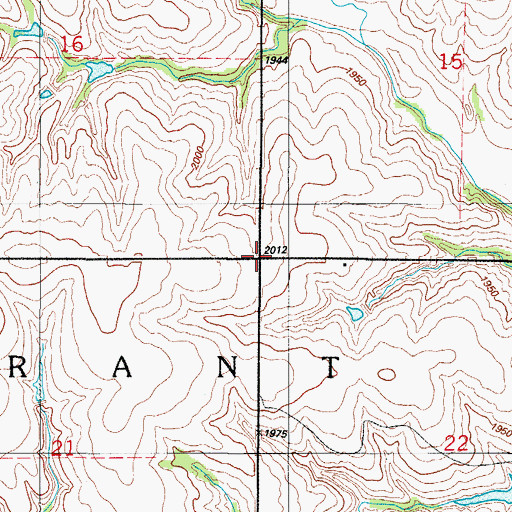 Topographic Map of Township of Grant, OK