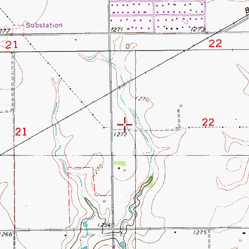 Topographic Map of Township of Garland, OK