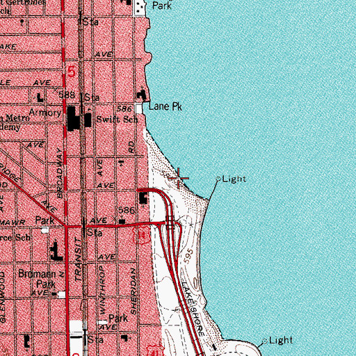 Topographic Map of Ardmore Hollywood Beach, IL