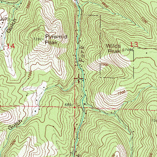 Topographic Map of Bluejay Gulch, CO