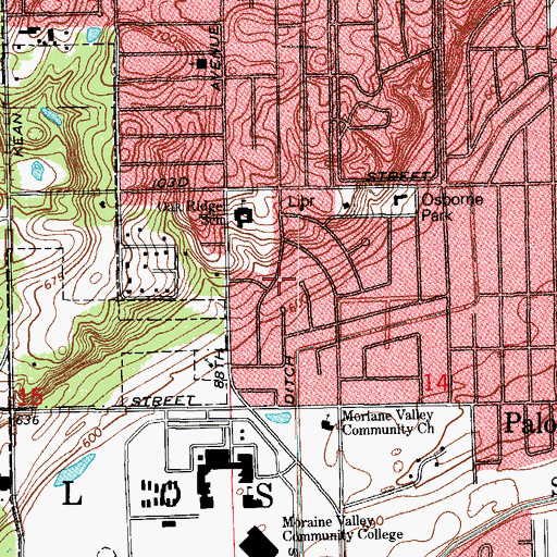 Topographic Map of Aspen Park, IL