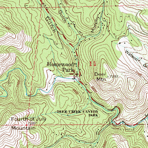 Topographic Map of Homewood Park, CO