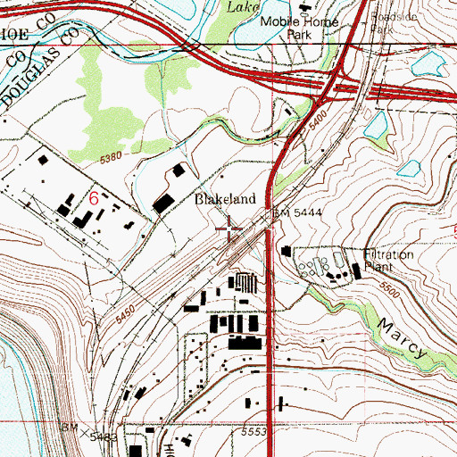 Topographic Map of Marcy Gulch, CO