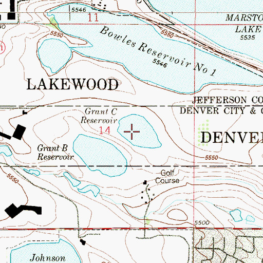Topographic Map of Grant C Reservoir, CO
