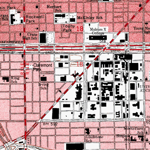 Topographic Map of Chicago Medical School, IL