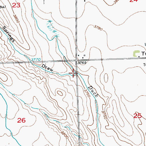Topographic Map of Hawk Springs Draw, CO