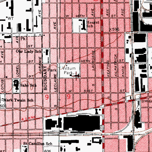 Topographic Map of Frank L Baum School, IL