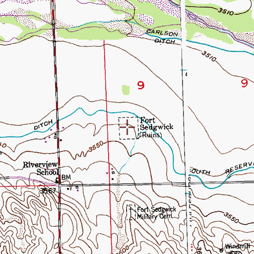 Topographic Map of Fort Sedgwick (historical), CO