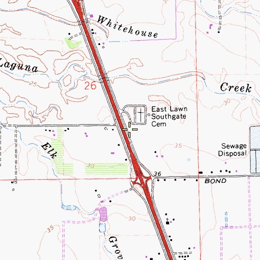 Topographic Map of First Baptist Church of Elk Grove, CA