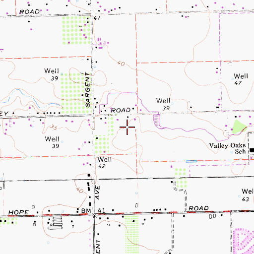 Topographic Map of Vernon E Greer Middle School, CA